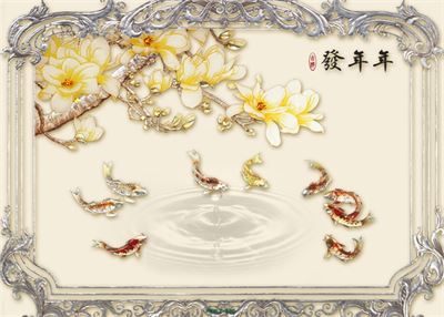 Hoa ngọc lan cá chép 3D MHL2-140