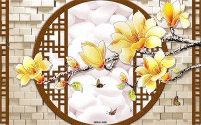 Hoa ngọc lan - khung cửa 3D MHL2-168