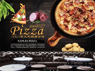 Trang trí quán pizza MNH-010
