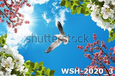 Dán trần trời xanh và hoa WSH-2020_3