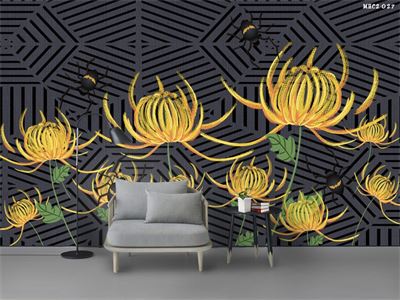 Tranh hoa cúc vàng MHC2-027