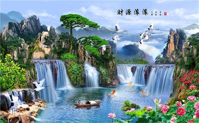 Phong cảnh sơn thủy hồ thác MHT2-306