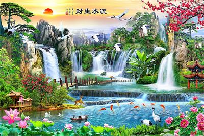 Phong cảnh sơn thủy hồ thác MHT2-308