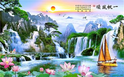 Phong cảnh sơn thủy hồ thác MHT2-309