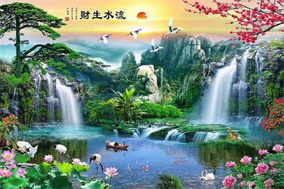 Phong cảnh sơn thủy hồ thác MHT2-326