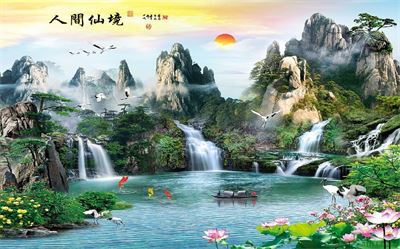 Phong cảnh sơn thủy hồ thác MHT2-304