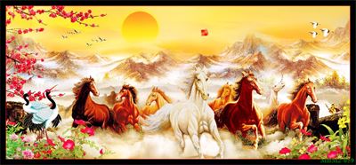 Tranh ngựa - bát mã - Mã đáo MBM2-059