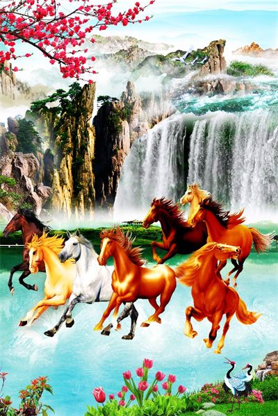 Tranh ngựa - bát mã - Mã đáo MBM2-036