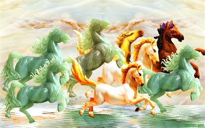 Tranh ngựa - bát mã - Mã đáo MBM2-058