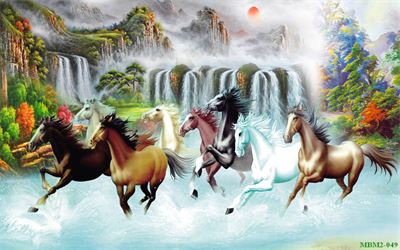 Tranh ngựa - bát mã - Mã đáo MBM2-049