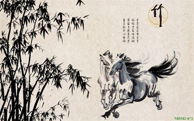 Tranh ngựa - bát mã - Mã đáo MBM2-071