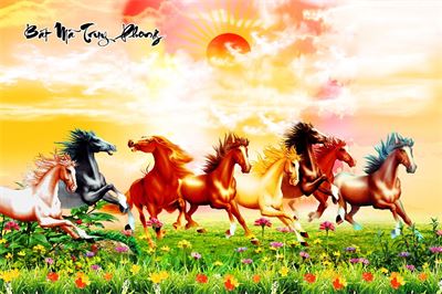 Tranh ngựa - bát mã - Mã đáo MBM2-024