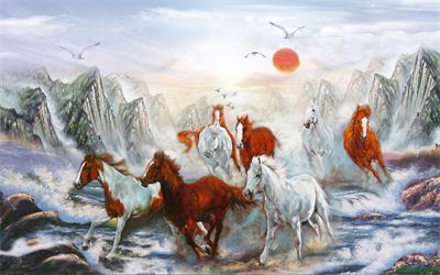 Tranh ngựa - bát mã - Mã đáo MBM2-041