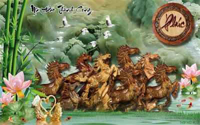 Tranh ngựa - bát mã - Mã đáo MBM2-022