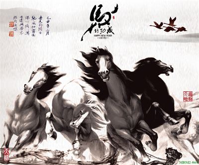 Tranh ngựa - bát mã - Mã đáo MBM2-064