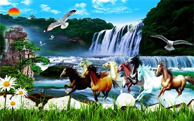 Tranh ngựa - bát mã - Mã đáo MBM2-033