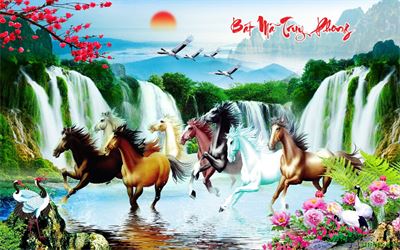 Tranh ngựa - bát mã - Mã đáo MBM2-044