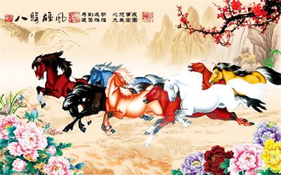Tranh ngựa - bát mã - Mã đáo MBM2-050