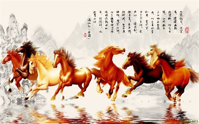 Tranh ngựa - bát mã - Mã đáo MBM2-053