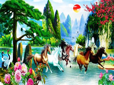 Tranh ngựa - bát mã - Mã đáo MBM2-026