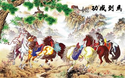 Tranh ngựa - bát mã - Mã đáo MBM2-052