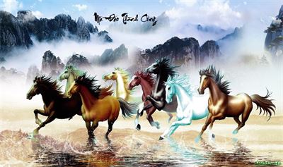 Tranh ngựa - bát mã - Mã đáo MBM2-046