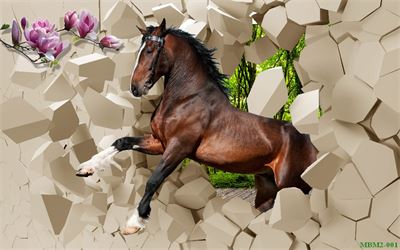 Tranh ngựa - bát mã - Mã đáo MBM2-001