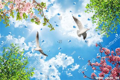 Dán trần hình hoa lá WSH-2020_56