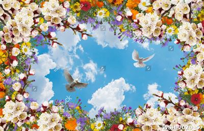 Dán trần hình hoa lá WSH-2020_57