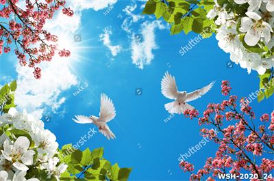 Dán trần hình hoa lá WSH-2020_24