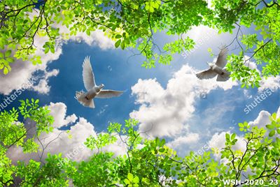 Dán trần hình hoa lá WSH-2020_23