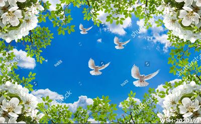 Dán trần hình hoa lá WSH-2020_63