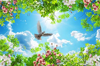 Dán trần hình hoa lá WSH-2020_50