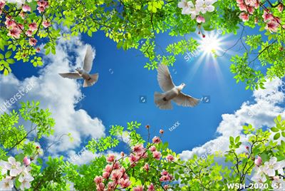 Dán trần hình hoa lá WSH-2020_51