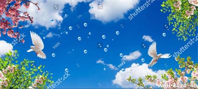 Dán trần hình hoa lá WSH-2020_40