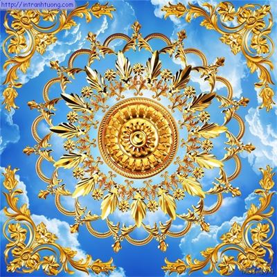 Mẫu dán trần họa tiết MDT-174