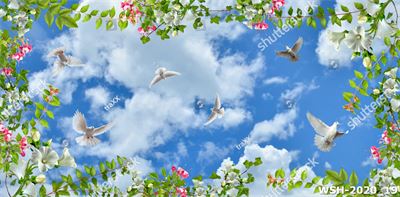 Dán trần hình hoa lá WSH-2020_19