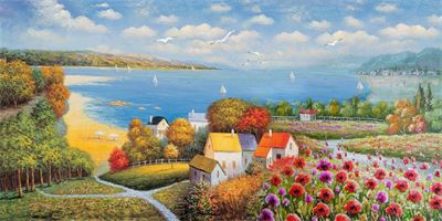 Tranh sơn dầu làng quê MLQ-545