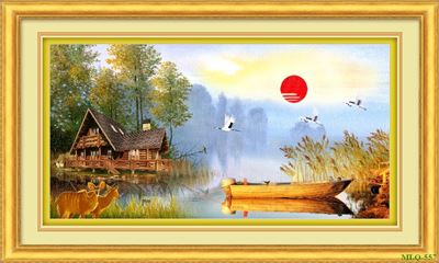 Tranh sơn dầu làng quê MLQ-557