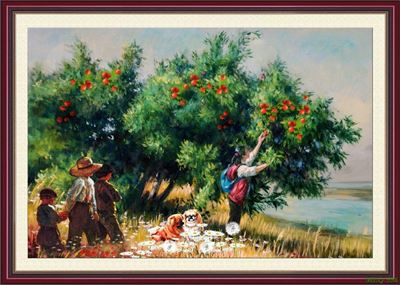 Tranh sơn dầu làng quê MLQ-556