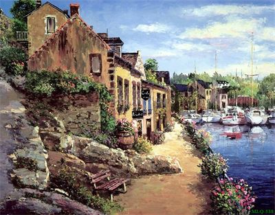 Tranh sơn dầu làng quê MLQ-538