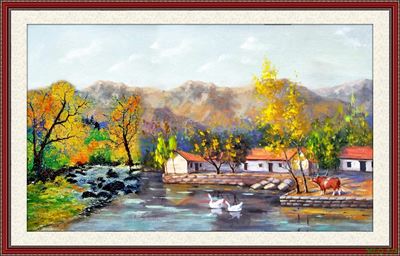Tranh sơn dầu làng quê MLQ-513
