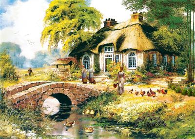 Tranh sơn dầu làng quê MLQ-555