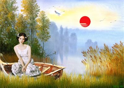 Tranh sơn dầu làng quê MLQ-552