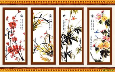 Tranh tứ quý MTQ-013