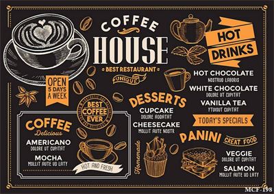 Tranh dán tường quán cà phê MCF-198