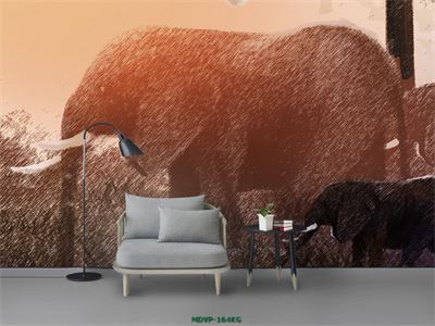 Tranh chú voi cách điệu