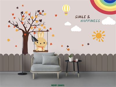 Tranh con vật đáng yêu cho bé - thỏ con và mùa thu MDVP-266KG