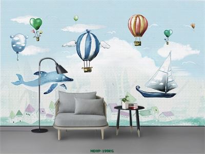 Tranh bầu trời - cá heo - khinh khí cầu MDVP-199KG