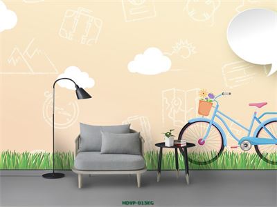 Tranh vẽ xe đạp trên cỏ MDVP-015KG